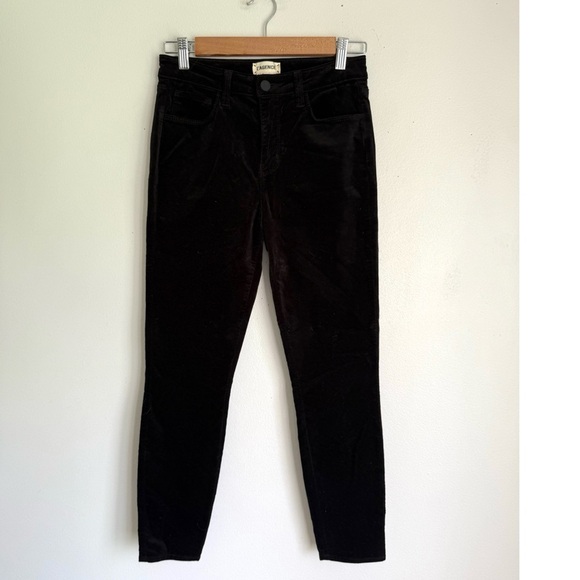 L’ Agence • Margot Velvet Cropped Skinny Jeans Pants in Black - Picture 6 of 10